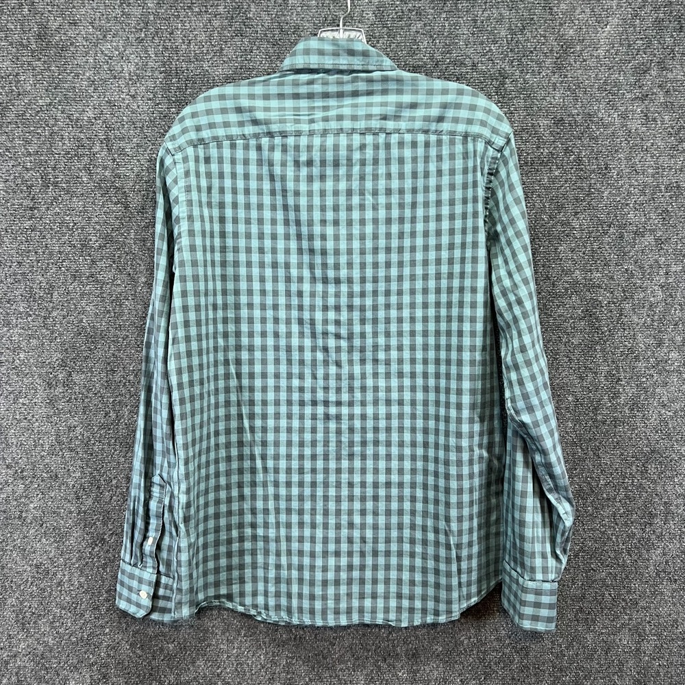 Faherty Brand Men's Supima Stretch LS Blue Teal Check Gingham Button Up Shirt M - Picture 9 of 15